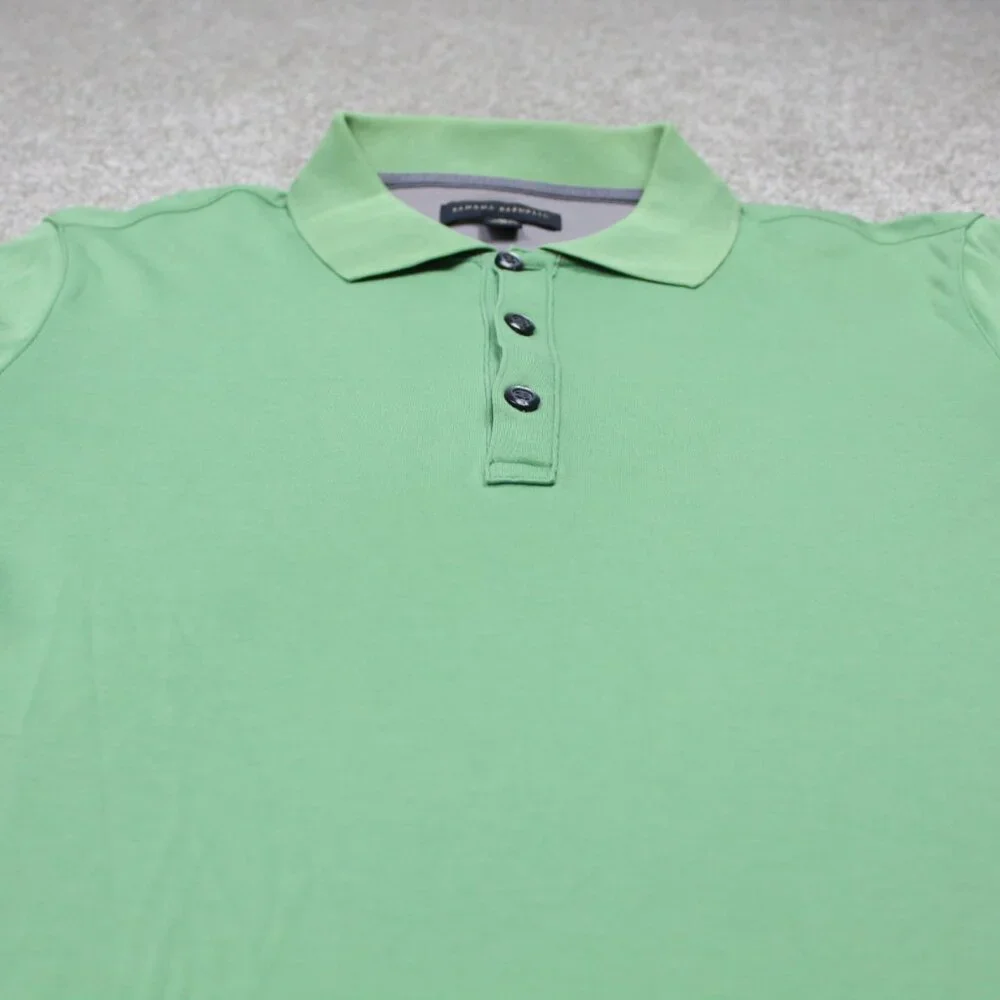 Banana Republic Polo Shirt Mens Medium Green 100% Cotton Short‎ Sleeve Pullover